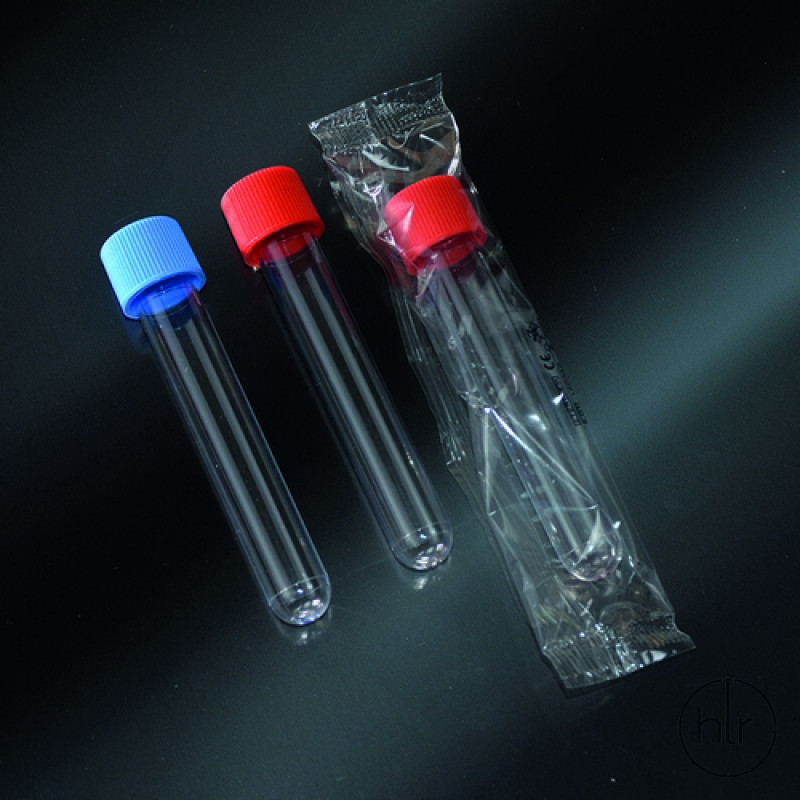 10ml (мл) пробірки циліндричні з ПС, з гвинтовою кришкою, діаметр 16x100 mm (мм), стерильні, в інд. упаковці (10361/SG/CS)